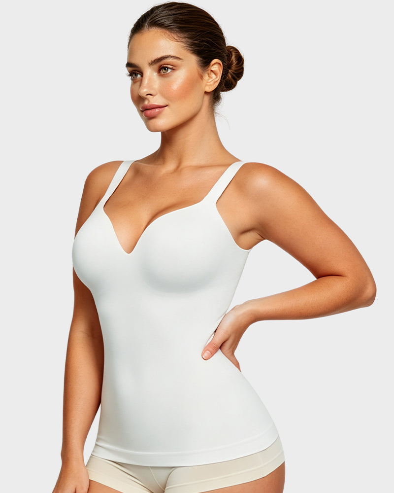 Caraco sculptant à col en V avec soutien-gorge intégré