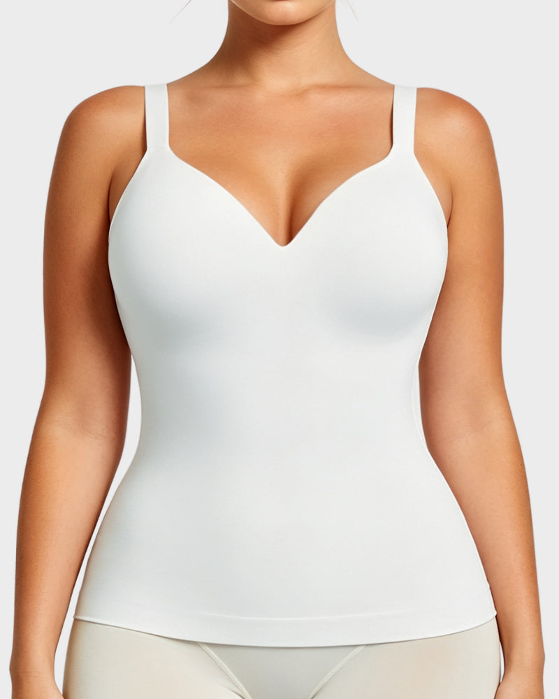 Caraco sculptant à col en V avec soutien-gorge intégré