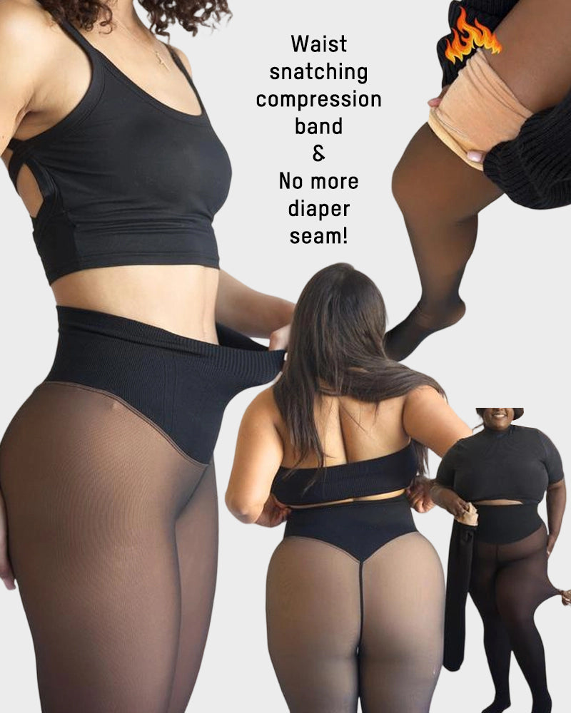 One-Seam & 4 Shades Fleece Lined Tights