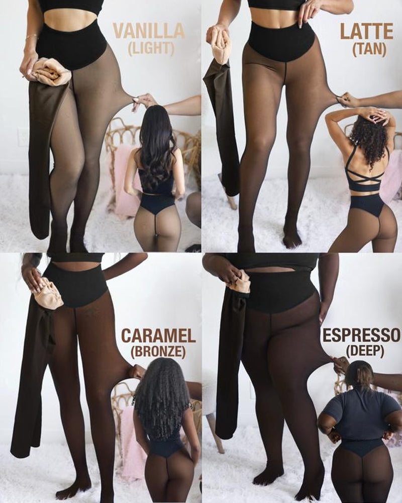 One-Seam & 4 Shades Fleece Lined Tights