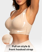 Soutien-gorge de maintien sans armatures avec fermeture à l'avant pour un confort au quotidien