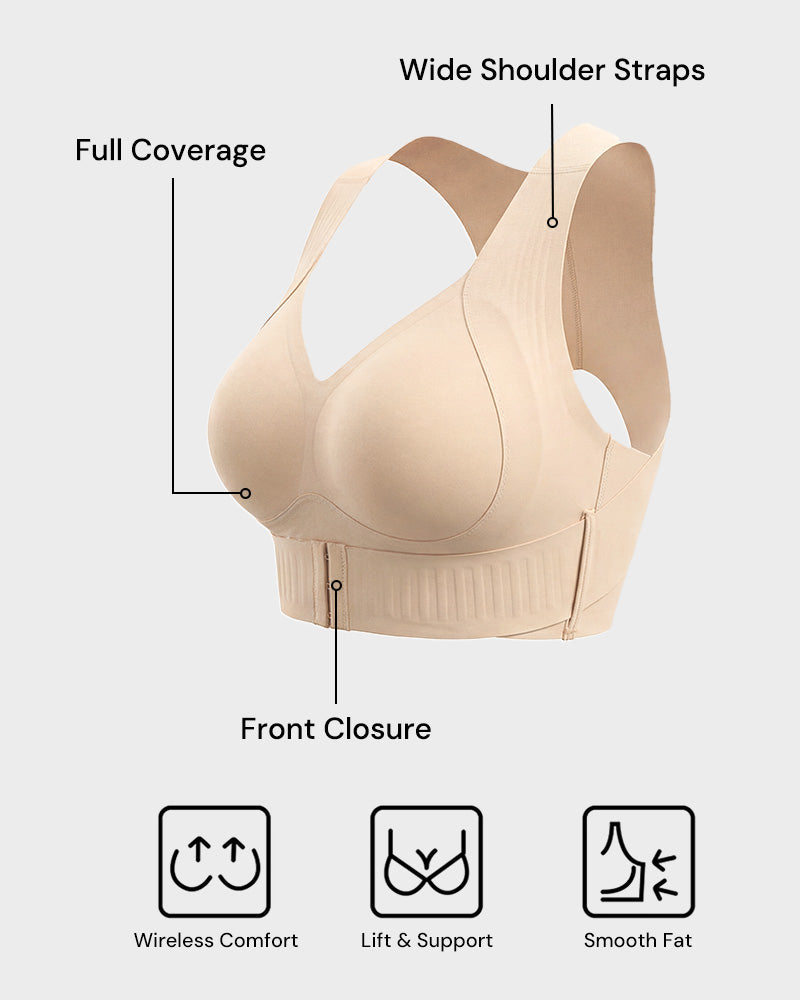 Soutien-gorge de maintien sans armatures avec fermeture à l'avant pour un confort au quotidien