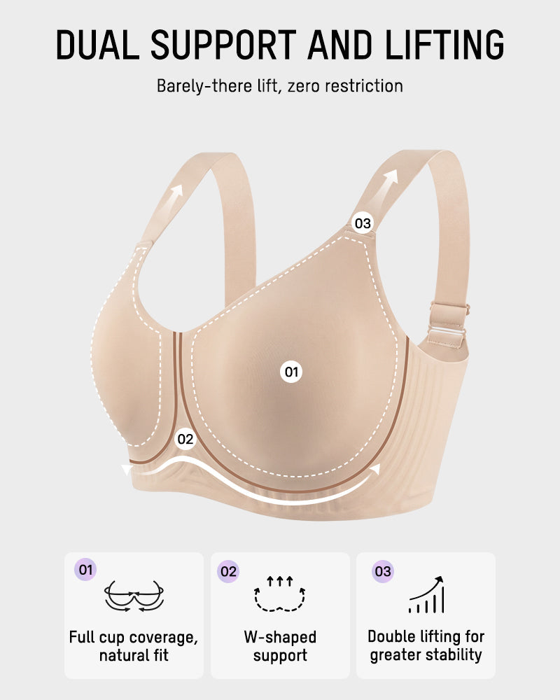 Soutien-gorge minimiseur sans armatures à couvrance totale