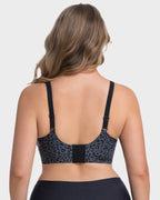 Soutien-gorge sans armatures léopard à col en V galbant