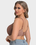 Soutien-gorge sans armatures léopard à col en V galbant