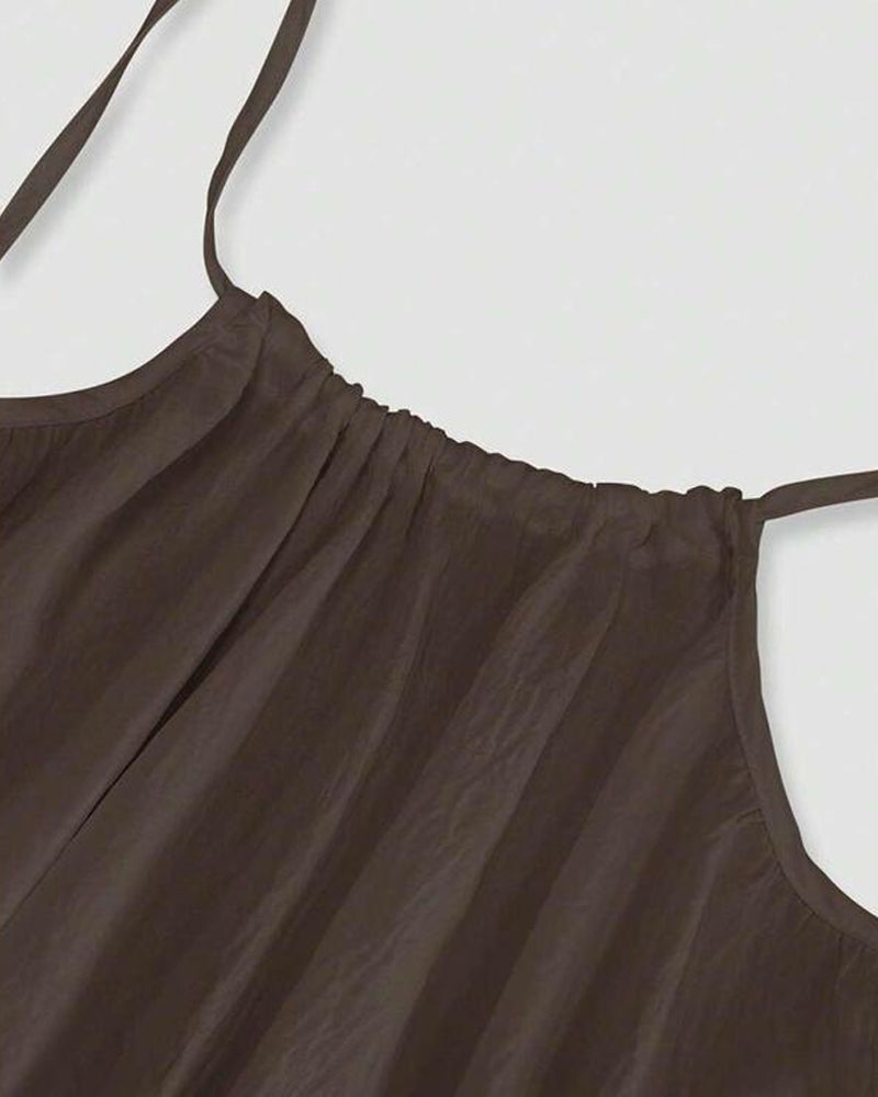 Damen Rückenfreies Cami-Kleid in Uni-Farbe