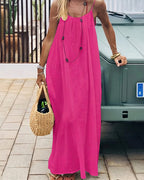 Damen Rückenfreies Cami-Kleid in Uni-Farbe