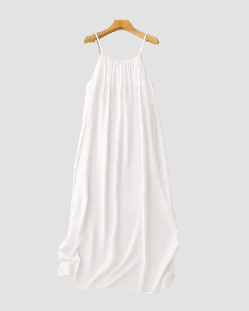 Damen Rückenfreies Cami-Kleid in Uni-Farbe
