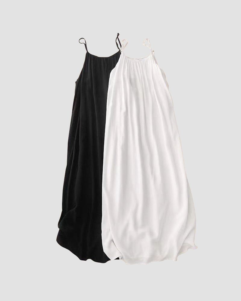 Damen Rückenfreies Cami-Kleid in Uni-Farbe