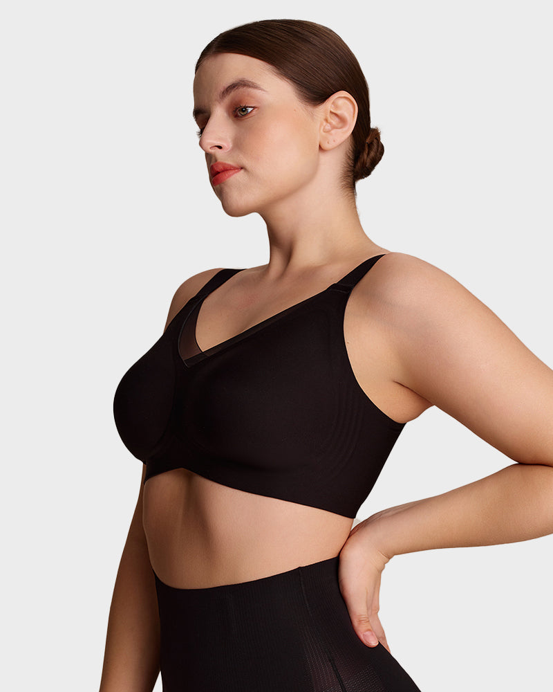 Soutiens-gorge sans armature pour femmes, en maille V, confortables et offrant un bon maintien
