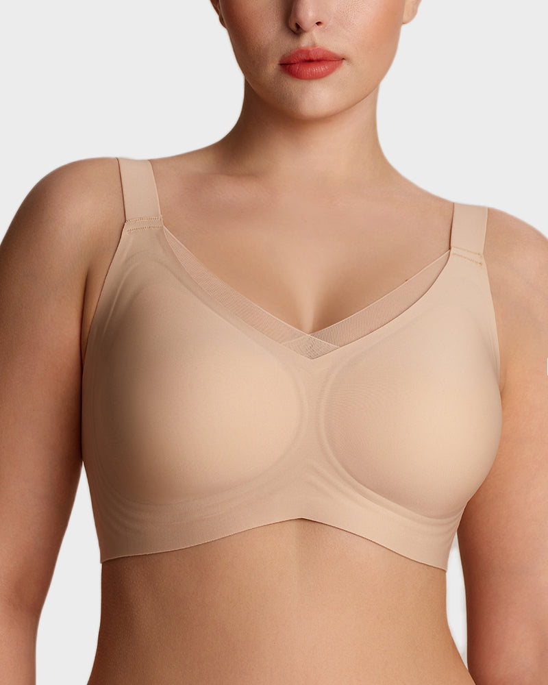 Soutiens-gorge sans armature pour femmes, en maille V, confortables et offrant un bon maintien