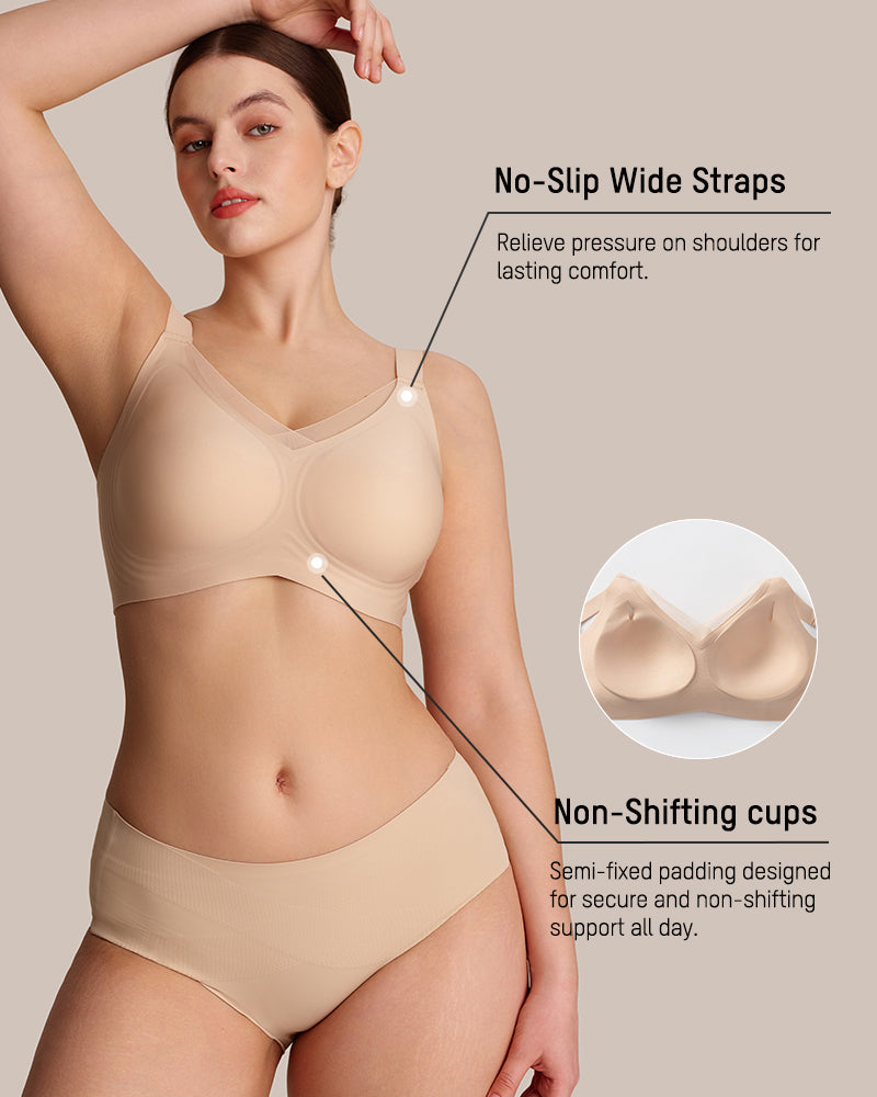 Soutiens-gorge sans armature pour femmes, en maille V, confortables et offrant un bon maintien