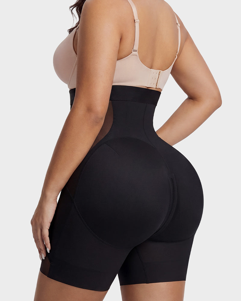Zip-Front Tummy Control Butt Lifting Shapewear Shorts