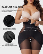 Zip-Front Tummy Control Butt Lifting Shapewear Shorts