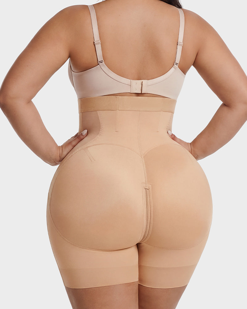 Zip-Front Tummy Control Butt Lifting Shapewear Shorts