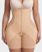 Zip-Front Tummy Control Butt Lifting Shapewear Shorts