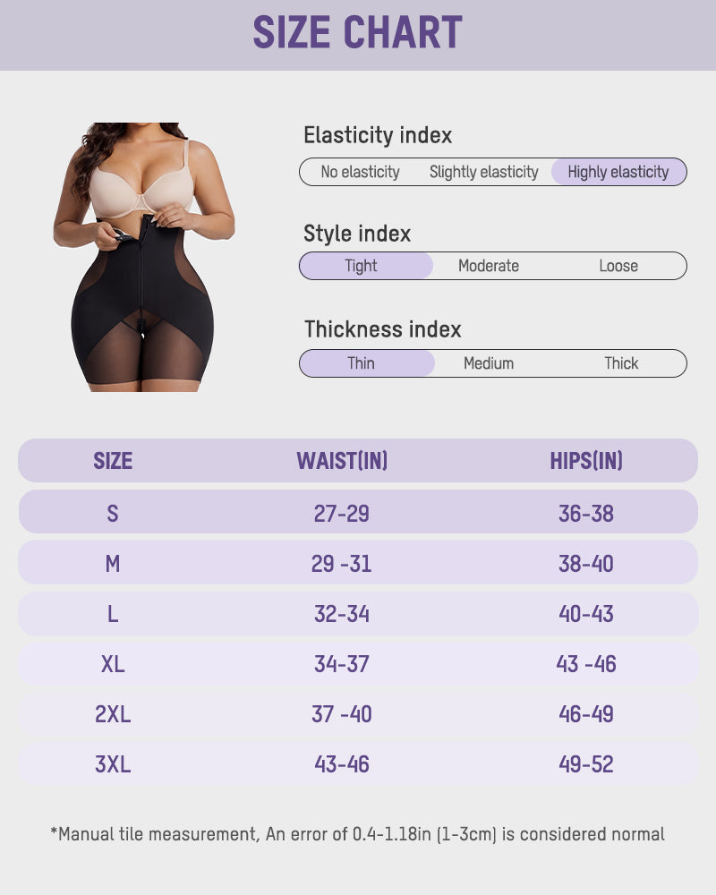 Zip-Front Tummy Control Butt Lifting Shapewear Shorts