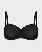 Soutien-gorge balconnet armaturé en tulle sans bretelles