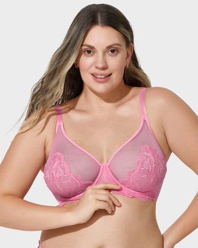 Soutien-gorge minimiseur en dentelle à couvrance complète