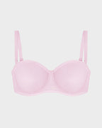 Soutien-gorge balconnet armaturé en tulle sans bretelles